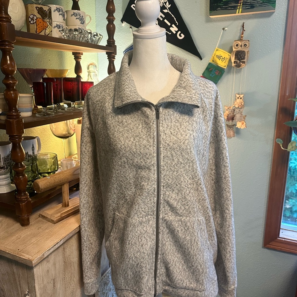 L.L. Bean Women's Gray Teddy Jacket